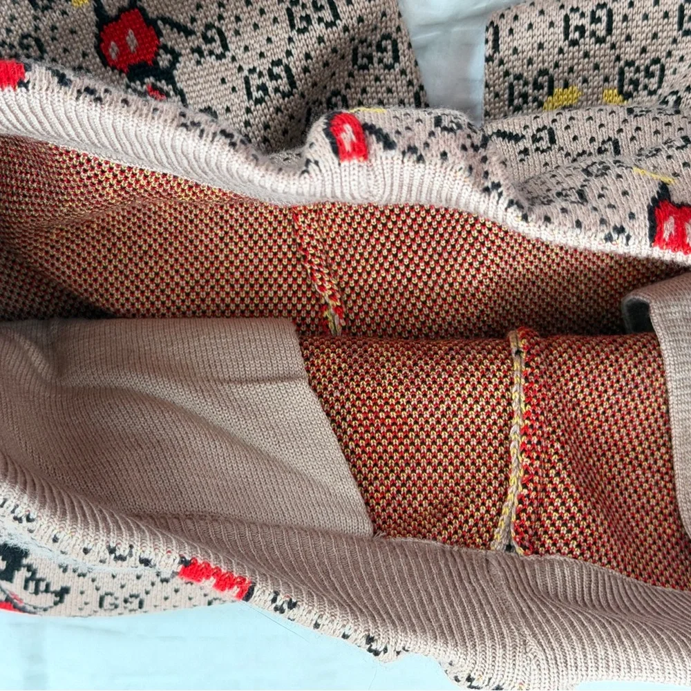 Mickey Mouse Gucci Design Tracker Pants Super Thick Warm Fabric Unmarked! XS/S - Picture 8 of 12